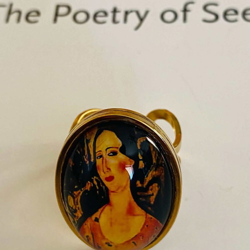 Handmade adjustable ring with Amedeo Modigliani painting