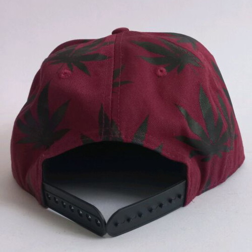 Marijuana hat new, black and red