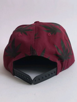 Marijuana hat new, black and red