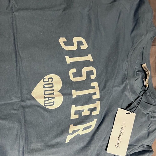 T-shirt Sisters Squad Stradivarius καινούργια, μπλε, Large και Medium