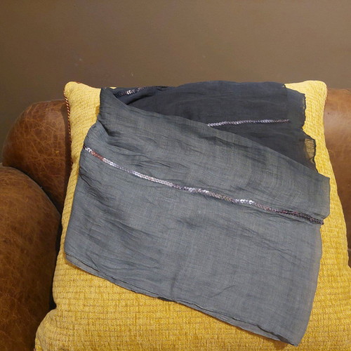 Gray black sequin scarf like new