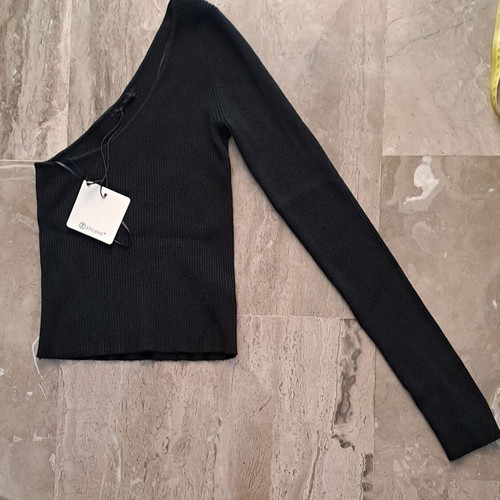 Z Studio Women's One-Shoulder Blouse New, Size M, Black