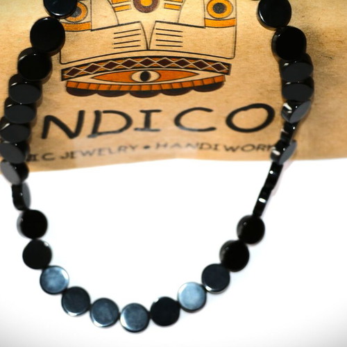 Necklace genuine onyx new, sterling silver 925 SST045