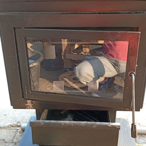 Wood Boiler Stove with Stainless Steel Insulated Chimneys used