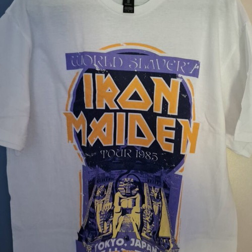 Iron Maiden licensed T-shirt, Gildan, size L, white