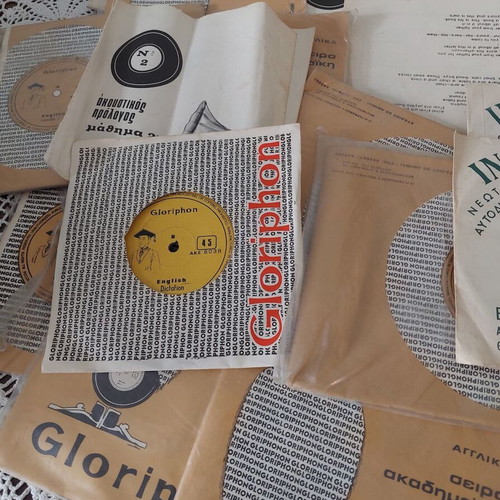 Vintage 45 RPM Records for English Learning Collection