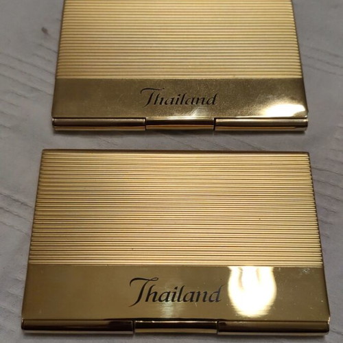 Cigarette case set used, gold-plated