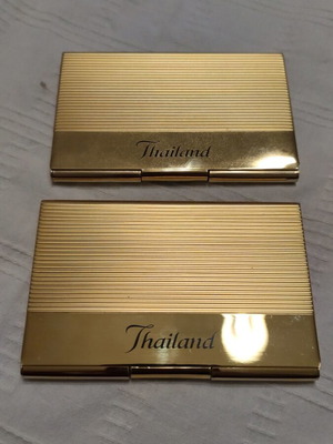 Cigarette case set used, gold-plated