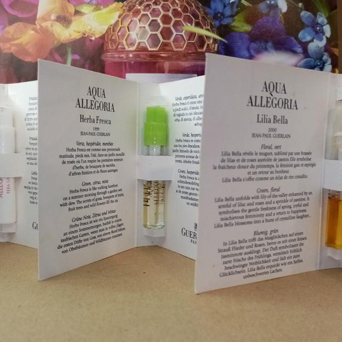 Aqua Allegoria vintage gift cards used with Guerlain perfumes
