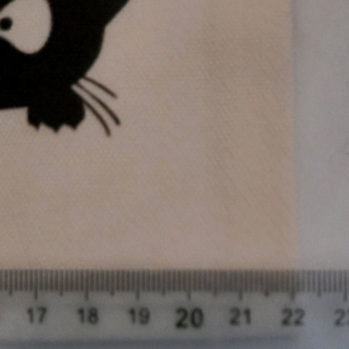Cotton toiletry bag like new with black cat design