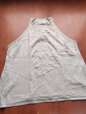 Sleeveless shirt used, size M, beige