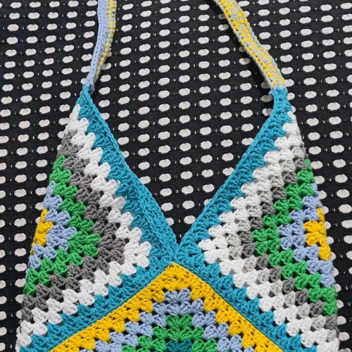 Handmade crochet bag like new, multicolored