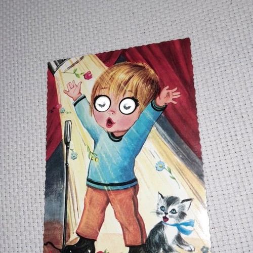 Collectible cards with blinking eyes, set of 3, Germany
