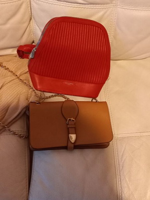 David Jones backpacks new, brown and red with compartments