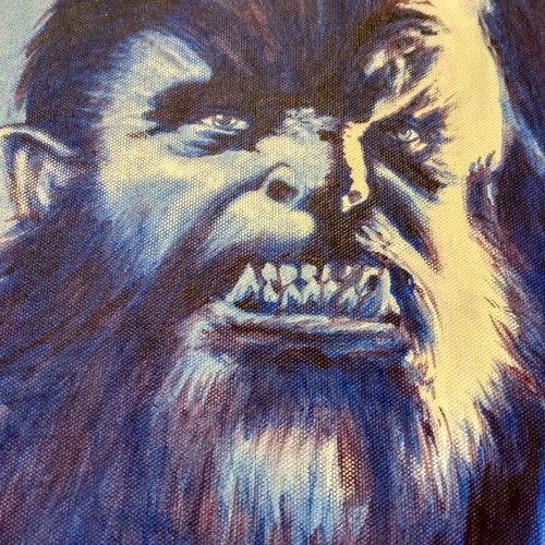 Wolfman portrait acrylic painting new