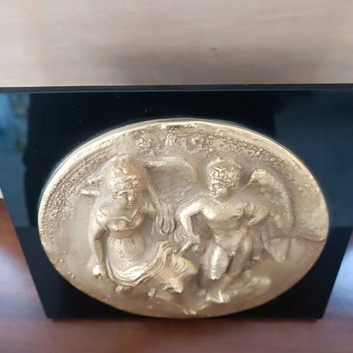 Aphrodite and Eros bronze plaque like new