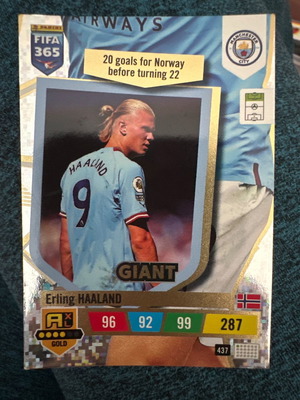 Картичка Erling Haaland Giant #437 Adrenalyn XL Fifa 365 употребявана