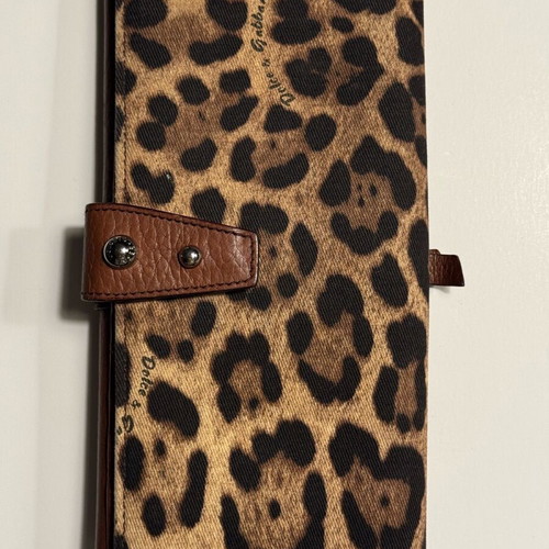 Dolce & Gabbana wallet used with leopard pattern and brown leather