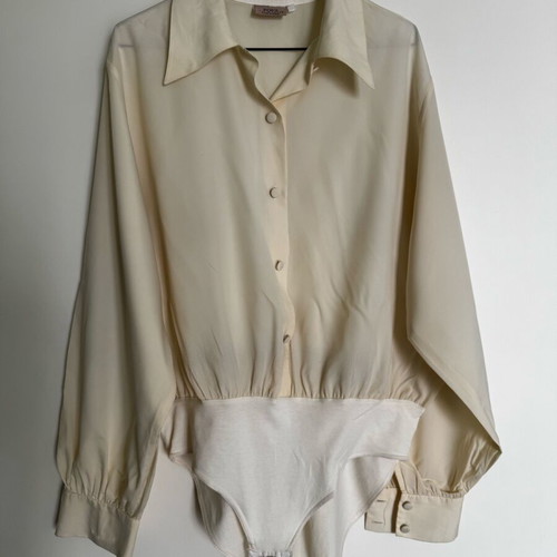 Vintage silk shirt Made in Italy used, beige, size M