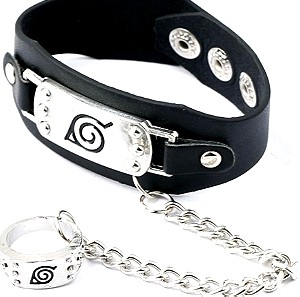 Naruto Anime Uchiha Leather Bracelet & Ring