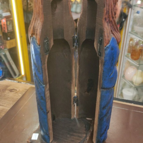 Vintage wooden handmade wine holder like new, height 46cm
