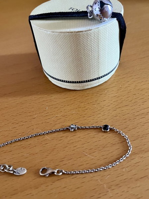 Tous silver 925 chain bracelet with rhinestone bear, gold color