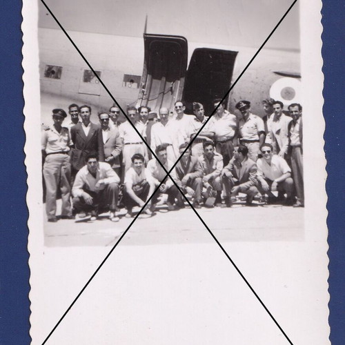 Black and white photo of Rhodes airport 1950 used, 8.5x6 cm