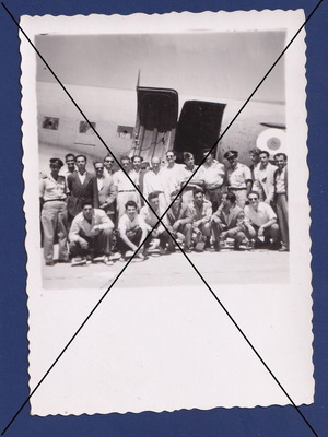 Black and white photo of Rhodes airport 1950 used, 8.5x6 cm