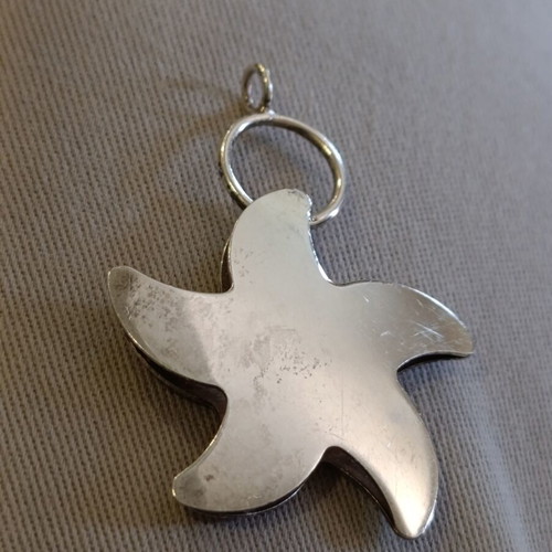 Vintage handmade 925 silver star pendant used