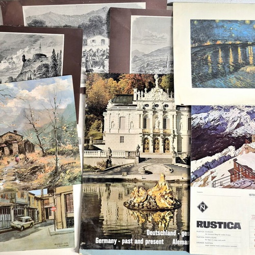 Large collection of vintage posters, calendars and photos used