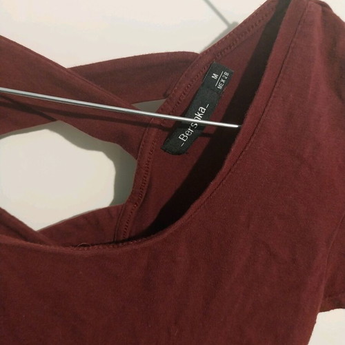 Bershka t-shirt used, burgundy, size M