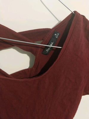 Bershka t-shirt used, burgundy, size M
