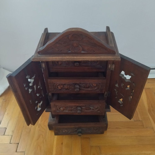 Wooden jewelry box, heavy wood