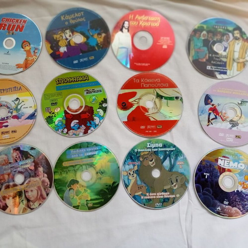 Children's DVD pack of 12 used, dubbed animated movies