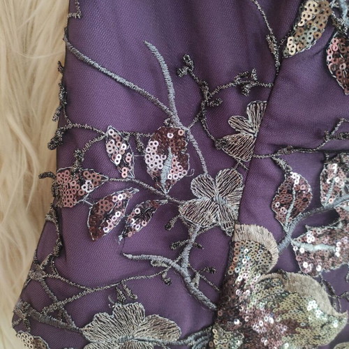 Purple high fashion corset-bustier new from muslin and lace