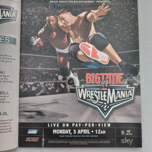WWE Magazine Big Time Wrestlemania 22 Retro used