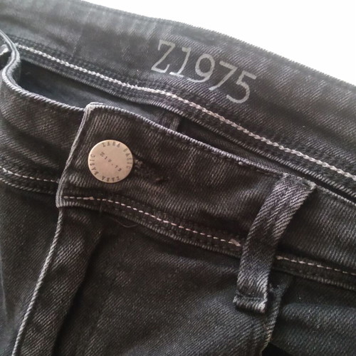 Zara black low waist slim fit jeans used, cotton, size L 40 12