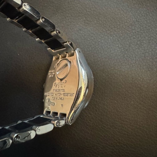 Ρολόι Swatch Irony Chrono Black Sparkle γυναικείο σαν καινούργιο, ατσάλι και μαύρο με κρύσταλλα