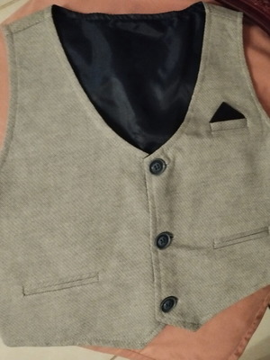 Hashtag cotton vest for 6 years old like new, black and grey