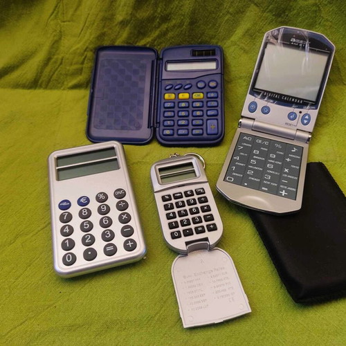 Vintage calculators new, pack of 4 pieces