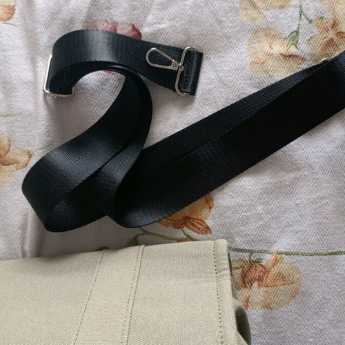 Khaki Handbag new with strap and zipper
