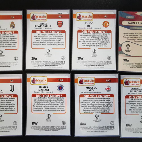 Topps Merlin 2024-25 Card Lot New with Rookies, Insert and Refractor
