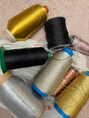 Thick threads used, assorted