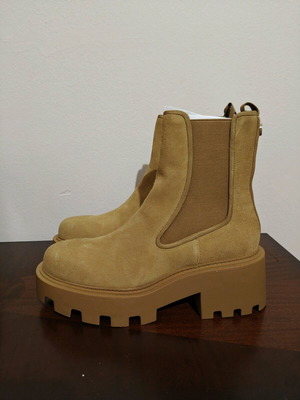 Zara boots new natural suede leather size 41 beige brown