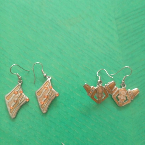 Earrings set of 5 pairs made of stainless steel and enamel new