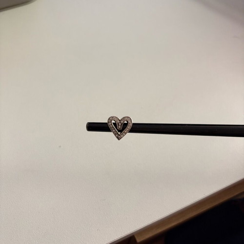 Pandora heart charm with rhinestones like new, silver