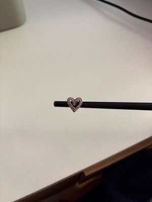 Πανδώρα στοιχείο καρδιά με στρας σαν καινούργιο, ασημί