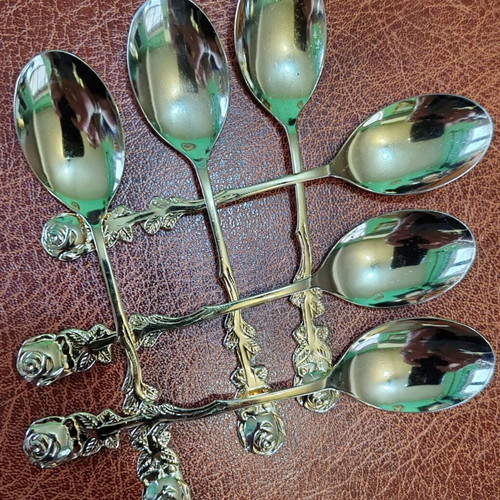 Hildesheim Rose Gold-Plated Dessert Spoons Set of 6