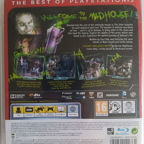 Batman: Arkham Asylum PS3 Game of the Year Edition like new, complete with manual