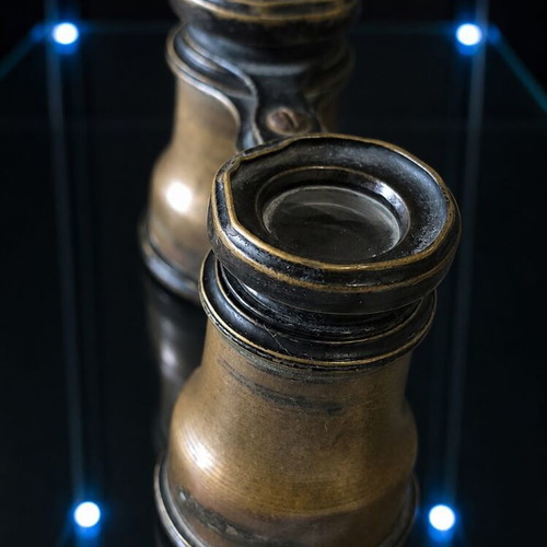 Opera glasses used, brass collectible 11 x 6.5 cm